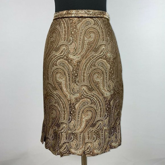 The Limited 8 Patterned Accented Hem Lined Skirt Acetate - Picture 1 of 12